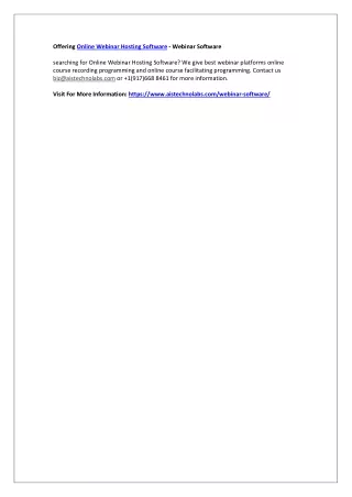offering online webinar hosting software webinar