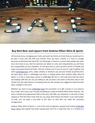 Buy Best Beer and Liquors from Andrew Hilton Wine & Spirits