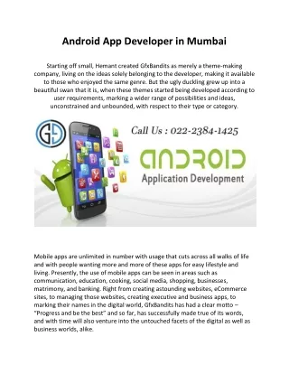 Android App Developer in Mumbai