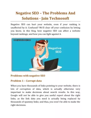 negative seo the problems and solutions jain
