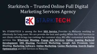 Starkitech - Best Casino Marketing, SEO Services