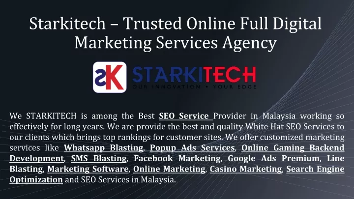 starkitech trusted online full digital marketing services agency
