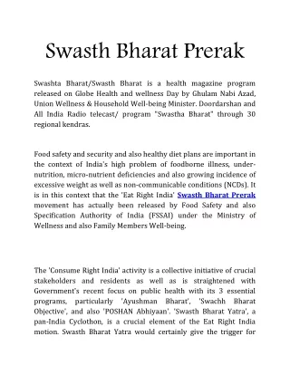 swasth bharat prerak