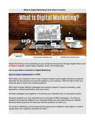 what is digital marketing and what it includes