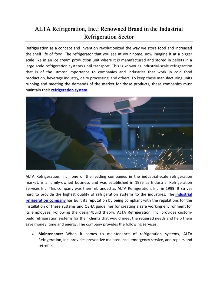 refrigeration as a concept and invention