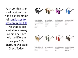 Women's Sunglasses Online at Fash London