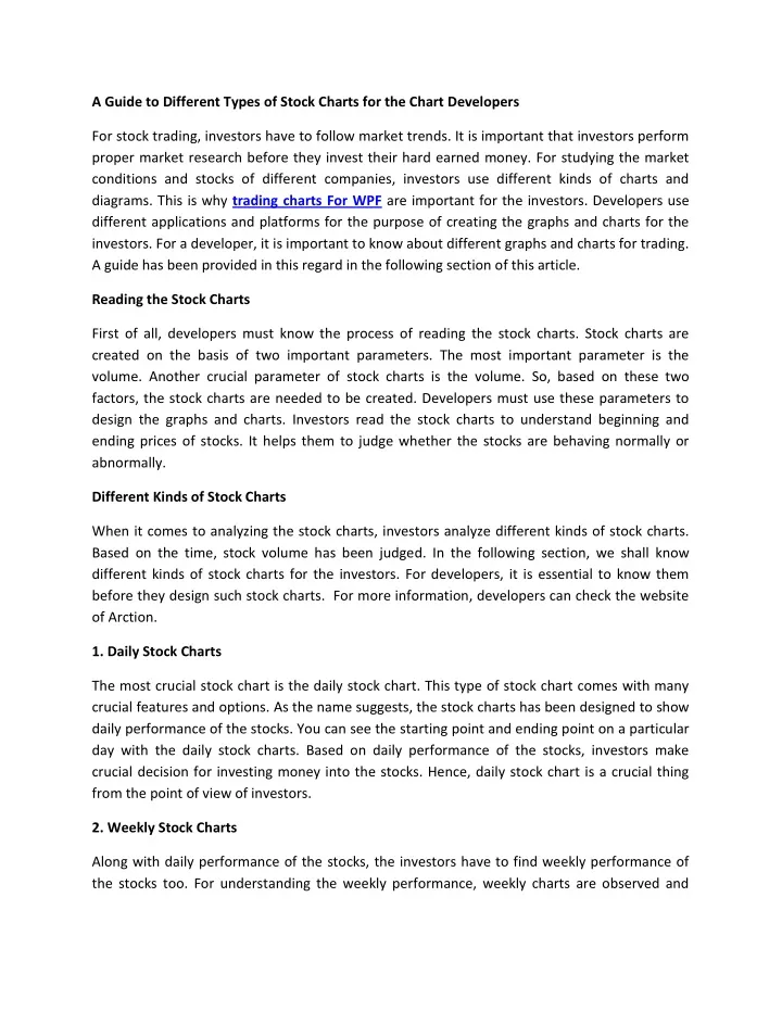 a guide to different types of stock charts