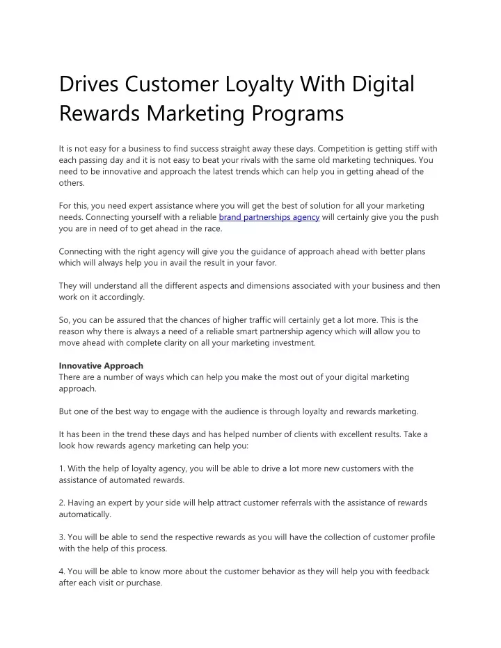 drives customer loyalty with digital rewards