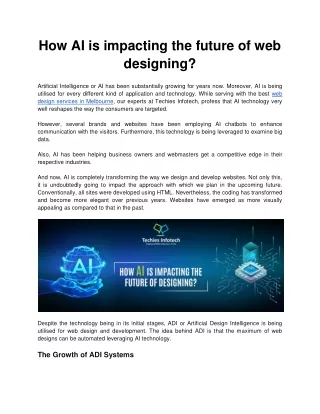 How AI is impacting the future of web designing?
