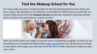 Find the Makeup School for You