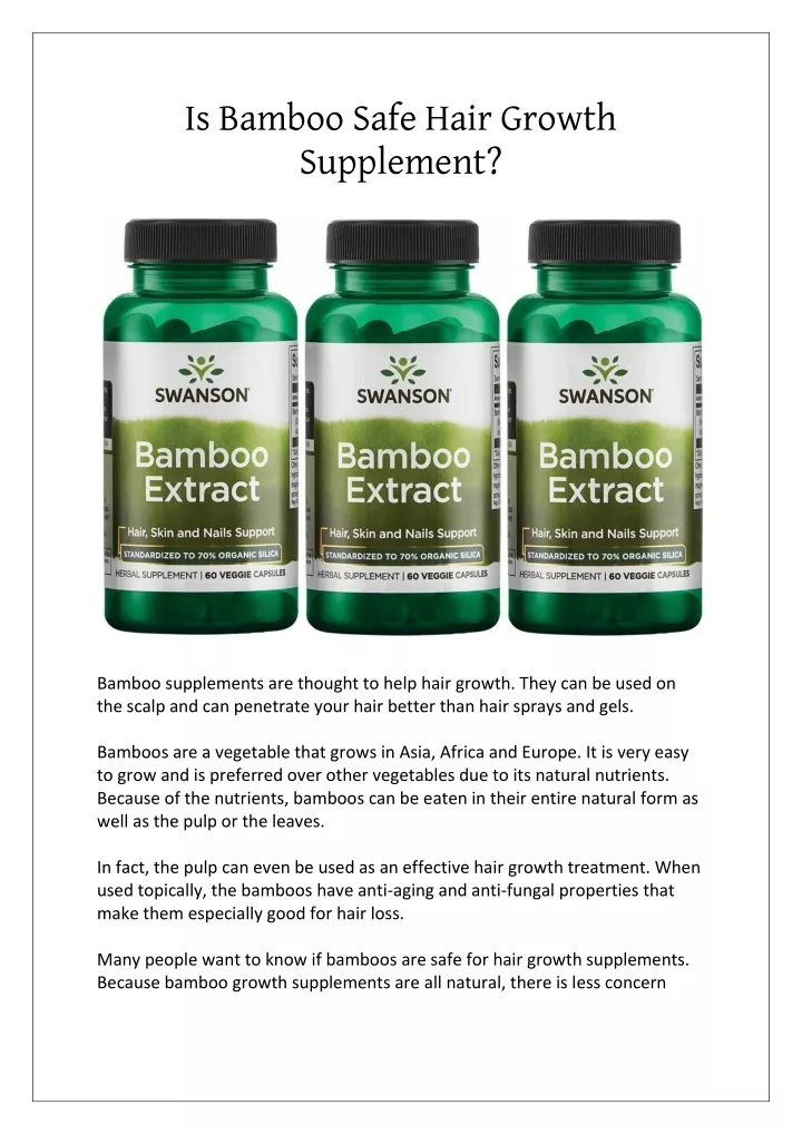 is bamboo safe hair growth supplement
