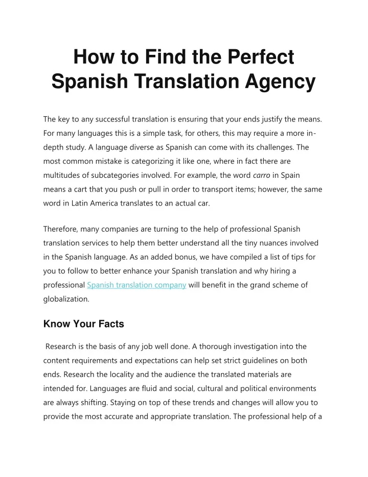 how to find the perfect spanish translation agency