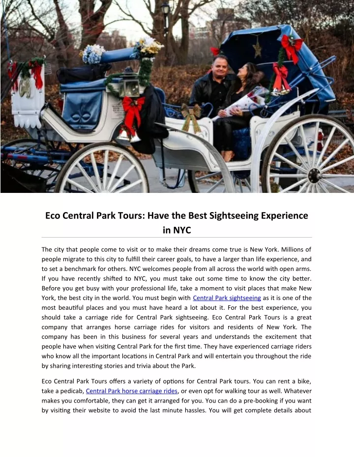 eco central park tours have the best sightseeing