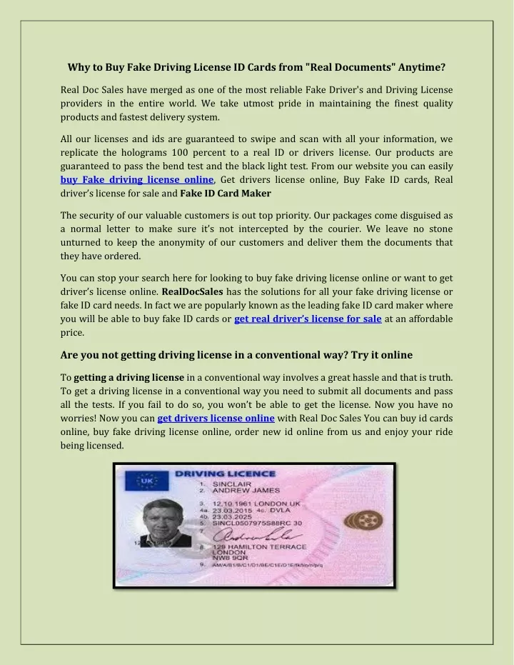 why to buy fake driving license id cards from