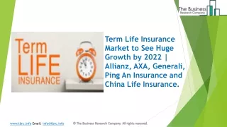 Term Life Insurance Market Segments, Industry Trends, Growth Analysis Report | Allianz, AXA, Generali, Ping An Insurance