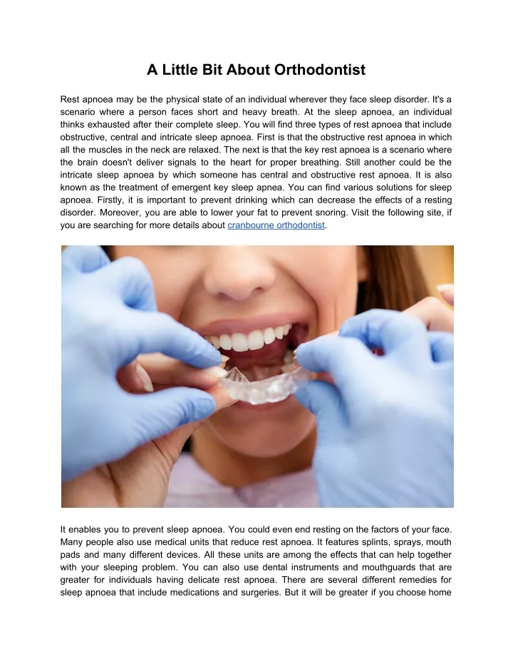 a little bit about orthodontist