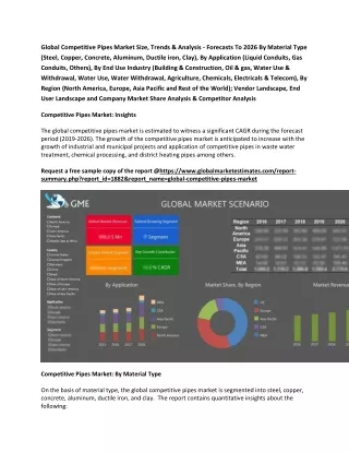 Global Competitive Pipes Market Size, Trends & Analysis - Forecasts To 2026