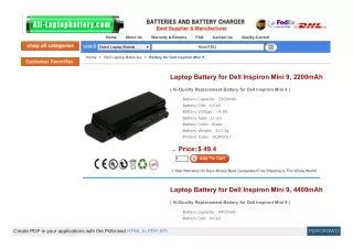 Laptop Battery for Dell Inspiron 6400