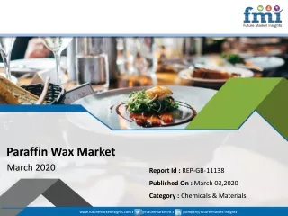 Paraffin Wax Market Estimated to Expand at a Double-Digit CAGR through 2029
