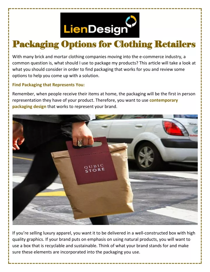 packaging options for clothing retailers