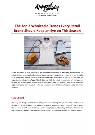 The Top 3 Wholesale Trends Every Retail Brand Should Keep an Eye on This Season