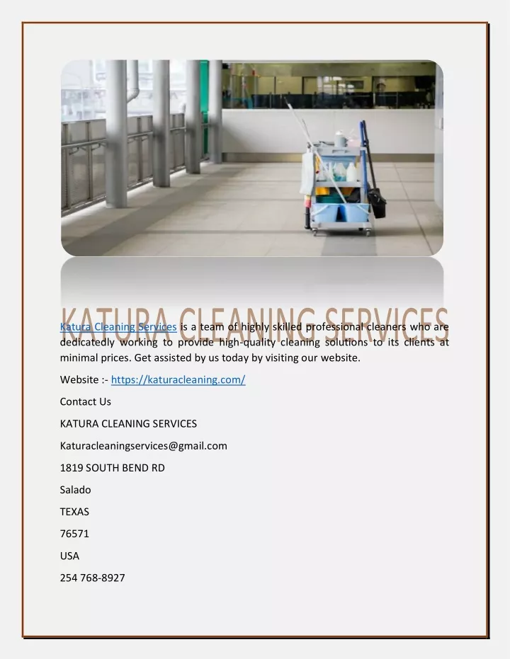 katura cleaning services is a team of highly