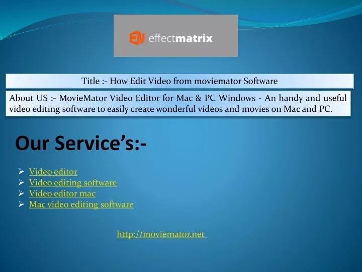 title how edit video from moviemator software