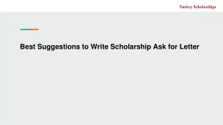 Best Suggestions to Write Scholarship Ask for Letter
