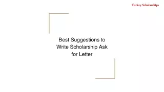 Suggestions to Write Scholarship Ask for Letter