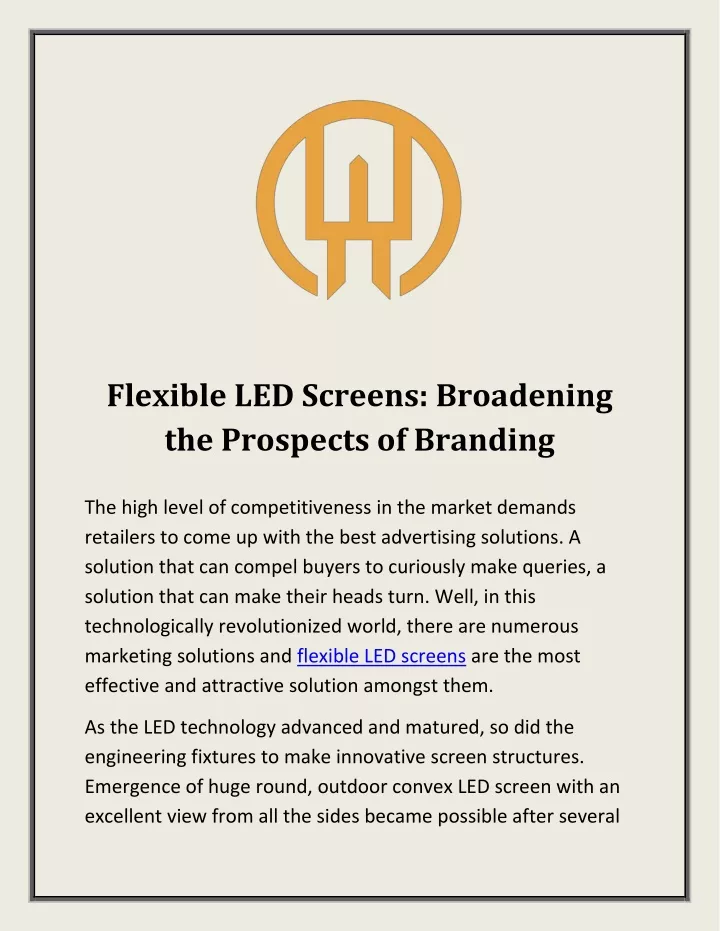 flexible led screens broadening the prospects
