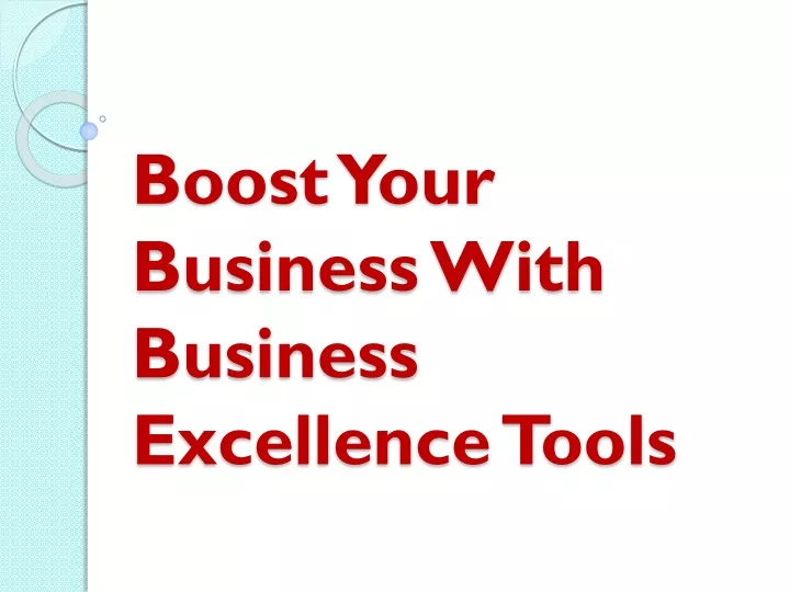 boost your business with business excellence tools