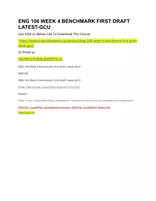 eng 106 week 4 benchmark first draft latest gcu