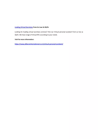 leading virtual secretary from as low as 6 hr