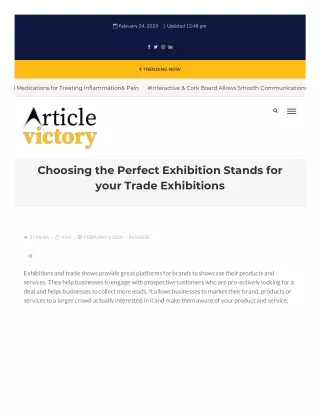 Choosing the Perfect Exhibition Stands for your Trade Exhibitions