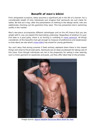 benefit of men s bikini