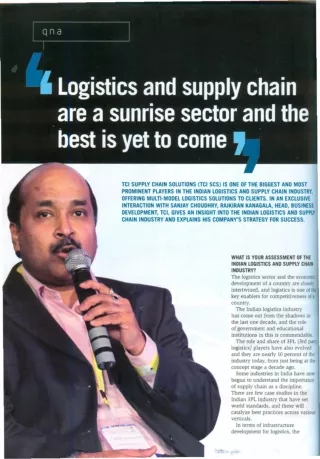 Logistics and Supply Chain Companies in India {TCI Supply Chain Solution)