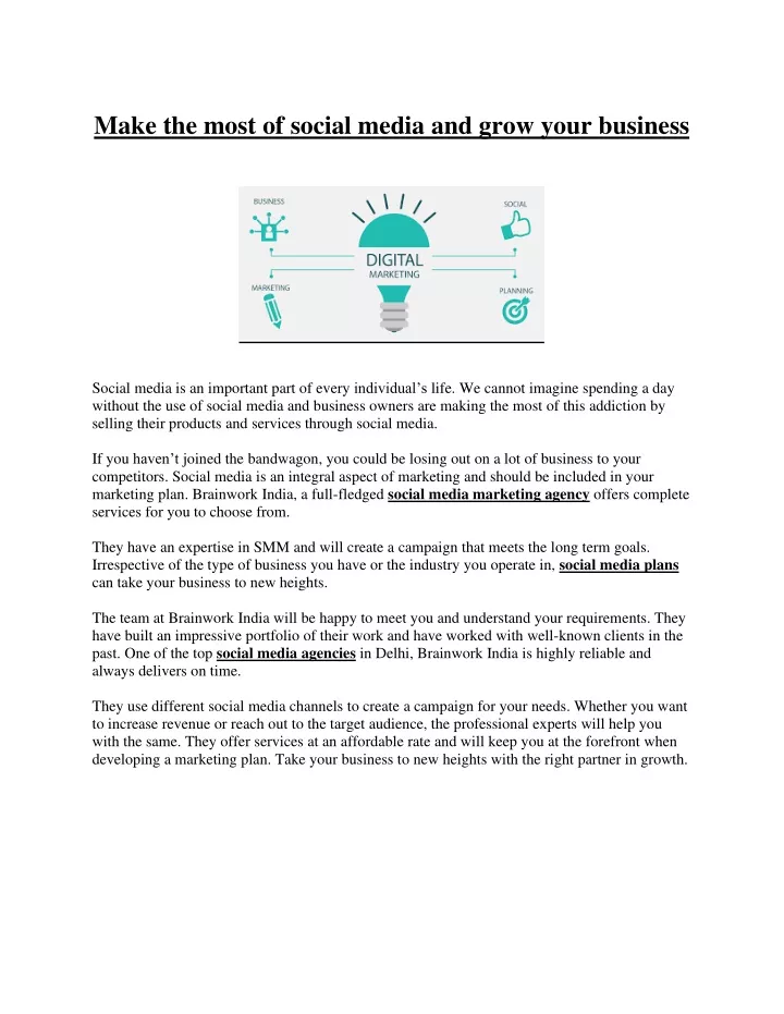 make the most of social media and grow your