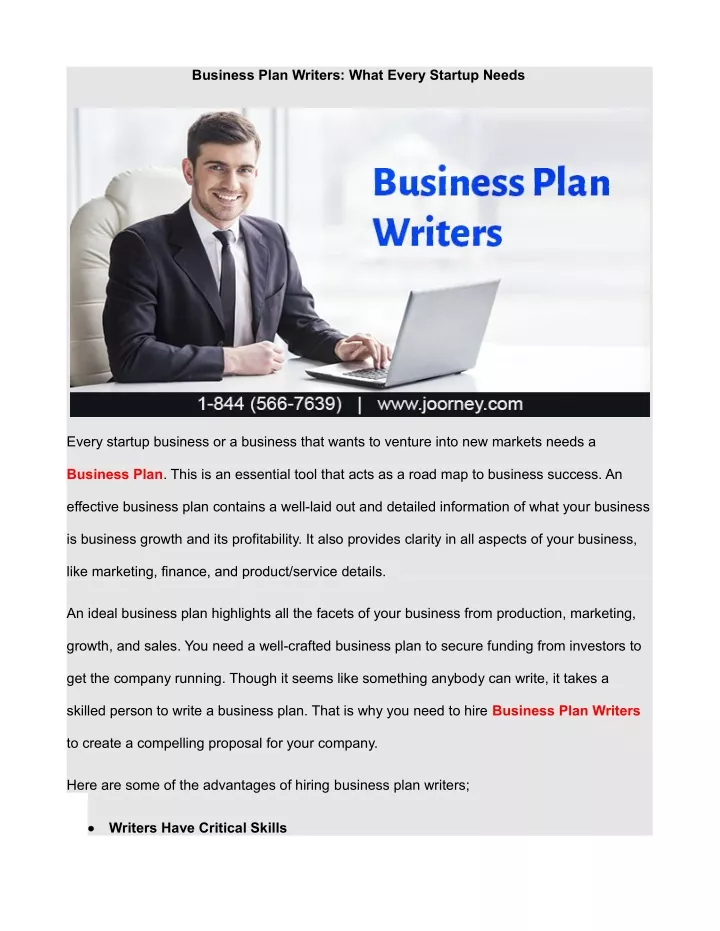 business plan writers what every startup needs