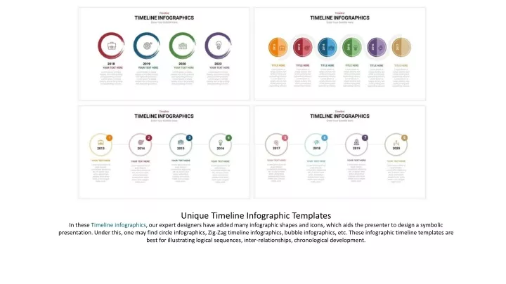 unique timeline infographic templates in these