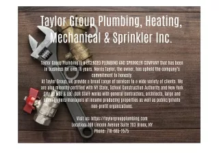 Taylor Group Plumbing, Heating, Mechanical & Sprinkler Inc.