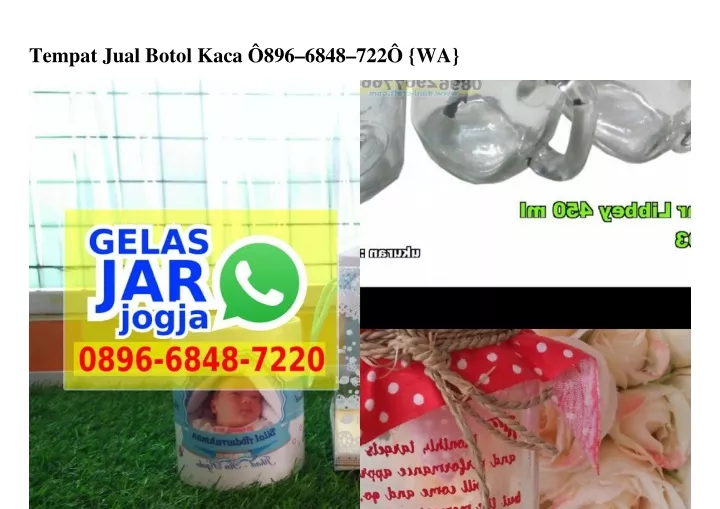 tempat jual botol kaca 896 6848 722 wa