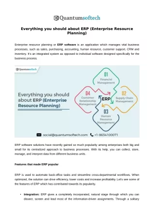 Everything you should about ERP (Enterprise Resource Planning)