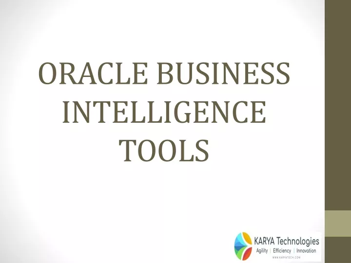 oracle business intelligence tools