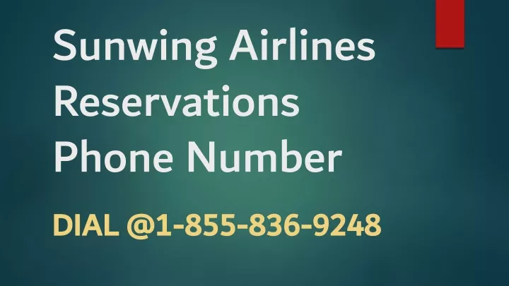 sunwing airlines reservations phone number