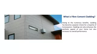 Use of Fibre Cement Cladding & Benefits