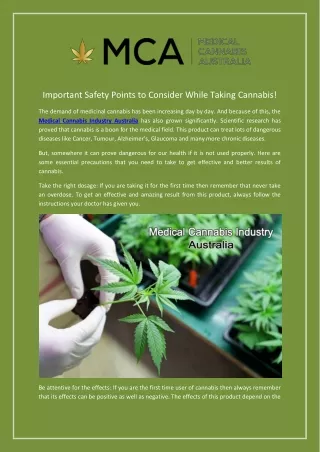Important Safety Points to Consider While Taking Cannabis!
