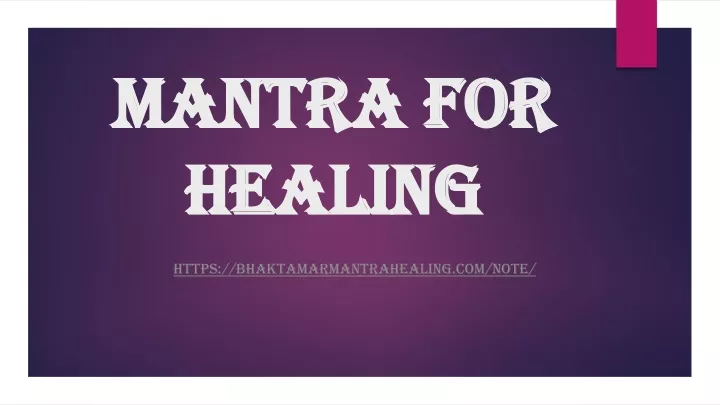 mantra for healing