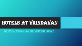 hotels at vrindavan