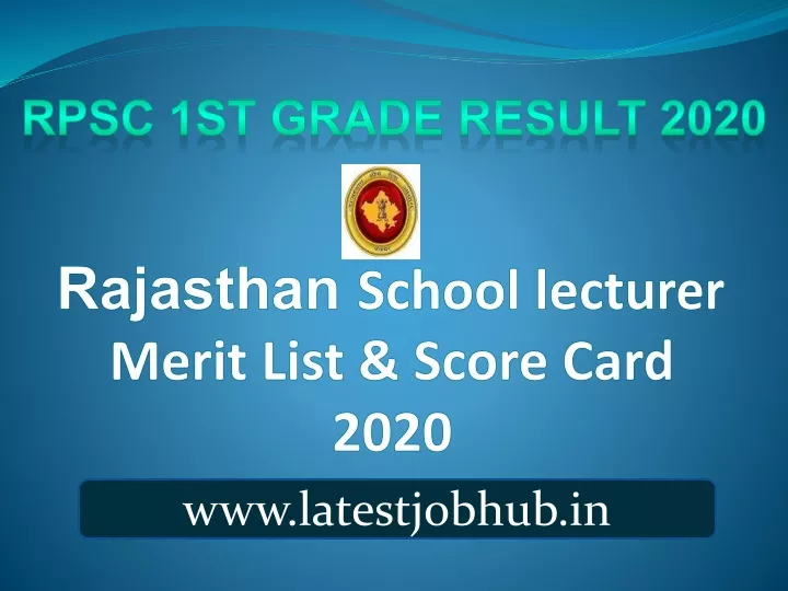 rpsc 1st grade result 2020