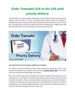 Order Tramadol USA to the USA with priority delivery